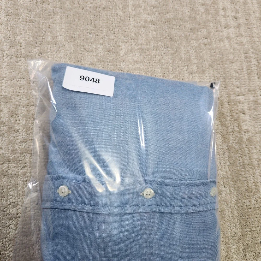 Polo Ralph Lauren Denim Shirt Men XL Slim Fit Double Face Flannel Lined Blue
